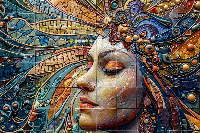 woman in mosaic by Egon Zitter