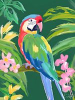 Perroquet excentrique en vert tropical