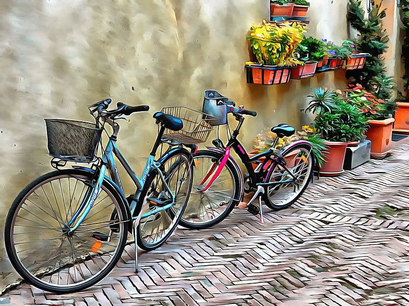 Parked Together Pienza by Dorothy Berry-Lound