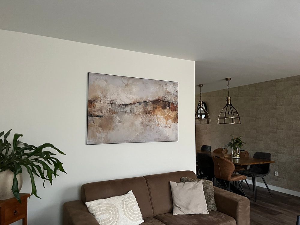 Abstrakte Malerei beige Sandtöne mit Textur  von Joriali Abstrakte Kunst 