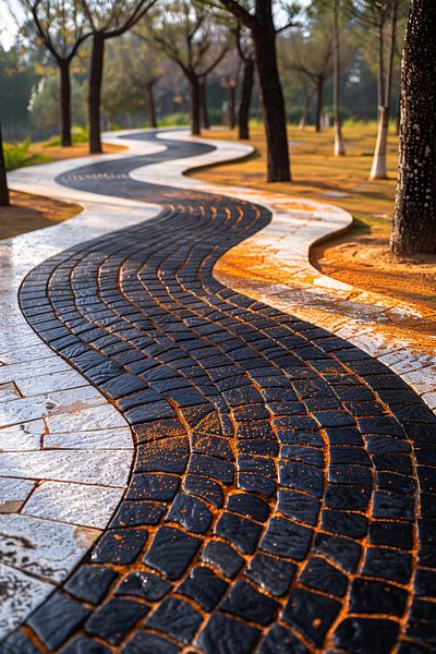 Abstract Kronkelend Pad met Contrasterende Tegels van Art & Soul Creations