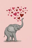 Éléphant avec des cœurs Illustration