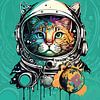 Chat Cosmique Astronaute sur PublicArt77