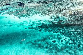 Aerial Summer - Türkisfarbenes Korallenriff von Philippe HUGONNARD