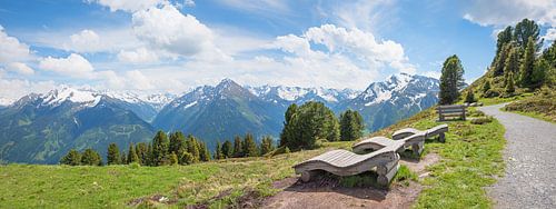 recreatieruimte bij de Penken berg, uitzicht op Zillertaler alpen