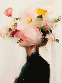 Modern abstract portret van Carla Van Iersel