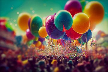Luftballons und Konfetti-Karneval,  Art Illustration von Animaflora PicsStock