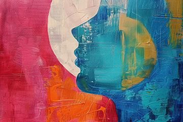 Portrait coloré d'une femme sur Peintures accrocheuses
