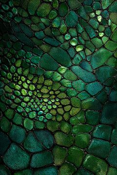 Scale structure in Green Shine Abstract Reptile Pattern by Eva Lee