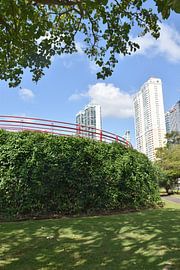 Uitzicht op de promenades Cinta Costera in de zomer van Claude Laprise