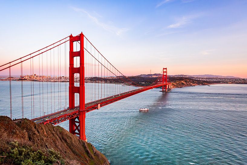 San Francisco Golden Gate Bridge avec un lever de soleil - tirage photo - photographie de voyage par LotsofLiekePrints