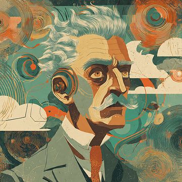 Satirische platte surrealistische digitale illustratie