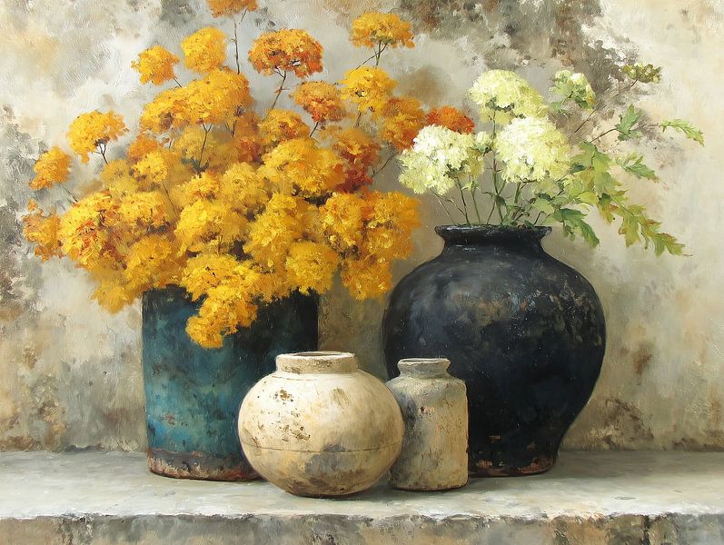 Gelbe Blumen von Wunderbare Kunst