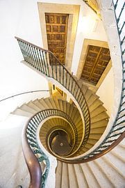 The spiral staircase in the Museo do Pobo Galego by Peter Haastrecht, van