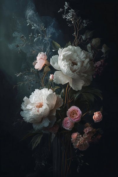 Pivoines blanches dans les ténèbres n°12 par Studio BB
