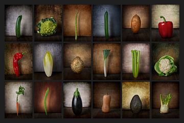 Collage van diverse Groenten van Gerben van Buiten
