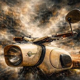 Classic cars in a dissolved urban abstract space by Johnny Flash