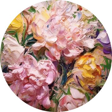 Pioenrozen in pastelkleuren van Studio Allee