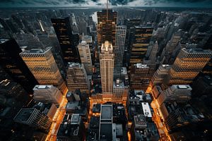 Skyline von New York City von oben in der Draufsicht, Drohne von Animaflora PicsStock