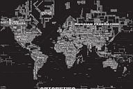 Wereldkaart Typografie, Zwart van MAPOM Geoatlas thumbnail