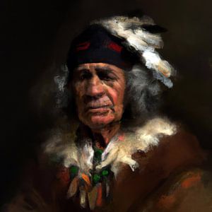 Portret van Sitting Bull van Jacco Hinke