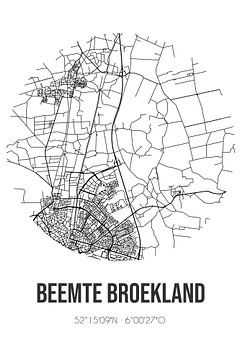Beemte Broekland (Gelderland) | Karte | Schwarz und Weiß von Rezona