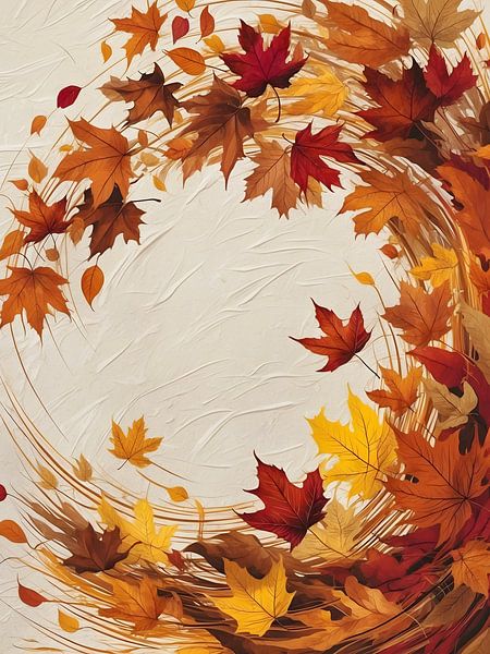 Danse automnale tourbillonnante - Vertical Autumn Art par Manuela Dekkers
