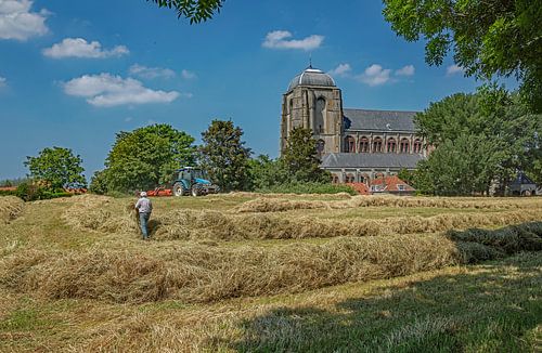 Zicht op de grote kerk van Veere