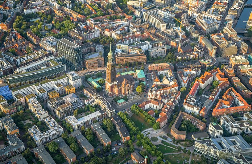 Aerial view of Hamburg Michel by Patrice von Collani