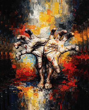 The Crawling Grasp – Dark Surreal Creature Painting