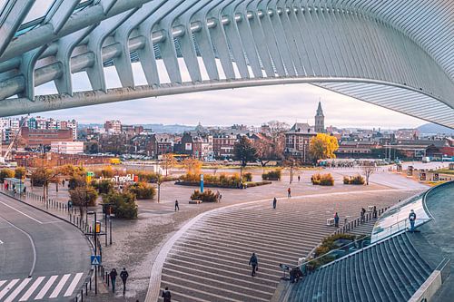 Vue de l'écoutille de la gare de Liège - Guillemins