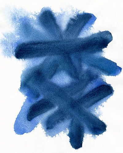Blauwe aquarel abstractie.