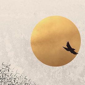 Goldene Sonne mit Vogel von by Tessa