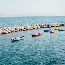 Boats in the port of Naples | Colourful travel photography by Studio Rood
