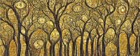 Een betoverend bos in de stijl van Gustav Klimt