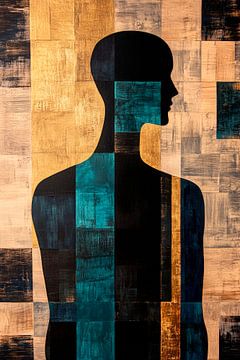 Schattenhafte Silhouette in Farbenpracht von Poster Art Shop