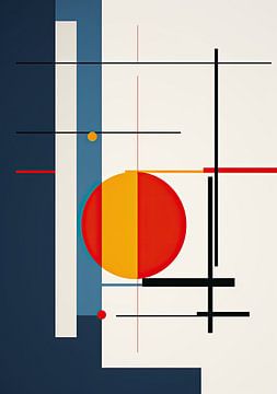 Bauhaus poster wit/blauw van Niklas Maximilian