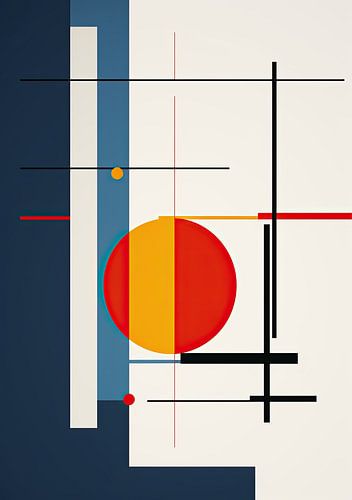 Bauhaus poster wit/blauw