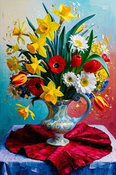 Kleurrijk stilleven met bloemen van Art & Soul Creations
