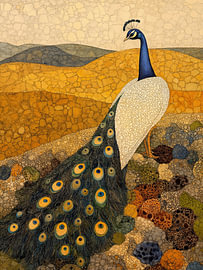 Peacock | Peacock in Yellow Hills sur Collection Moderne