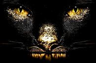 Close-up cat with gold details by Imperial Art House thumbnail