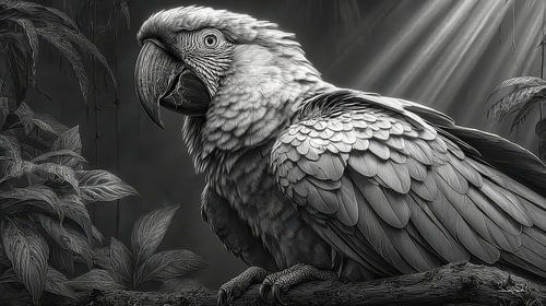 zwart-wit papegaai-kaketoe-ara