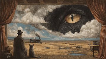 Morning Dream Window Cat Companion by Aden Pink Studio