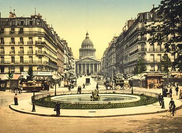 The Pantheon and the rue Soufflot, Paris van Vintage Afbeeldingen