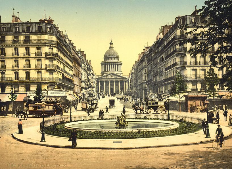 The Pantheon and the rue Soufflot, Paris von Vintage Afbeeldingen