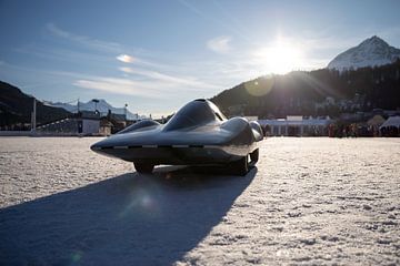 Abarth 1000 Pininfarina Record op het meer van St Moritz. van Simon Peeters