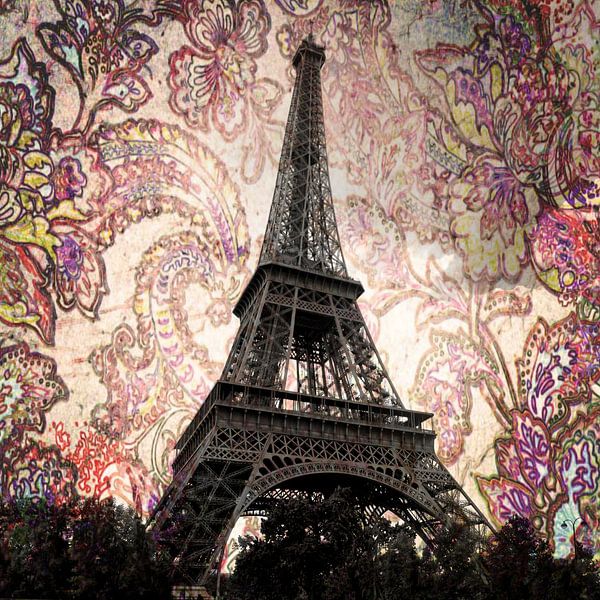 Eiffelturm in Paris mit Blumen von Christine aka stine1