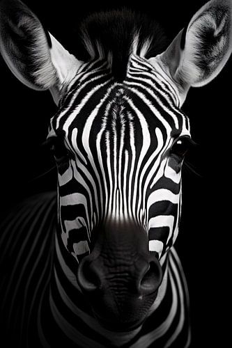 Animal portrait in black and white minimalist art photography