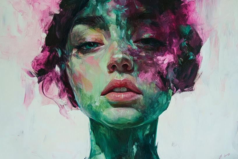 Face in a colour dream - colour play of the soul by Poster Art Shop