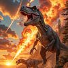 EXTINCTOR: Ein Tyrannosaurus Rex und andere Dinosaurier erleben den Einschlag eines Meteors von INFERAURUM